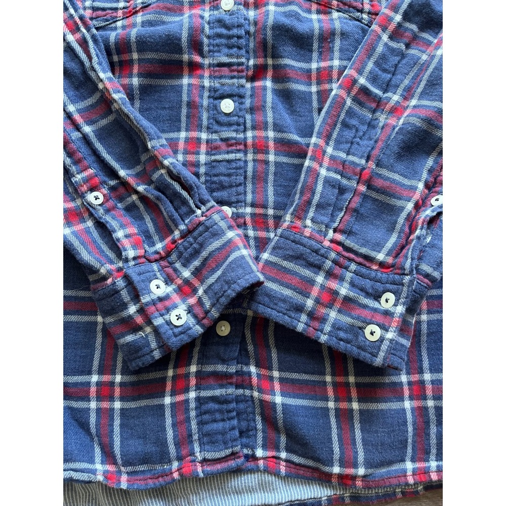 UNTUCKit Casual Western Plaid Cotton Flannel Red & Blue Button Up Blouse Sz 18 - Picture 2 of 9
